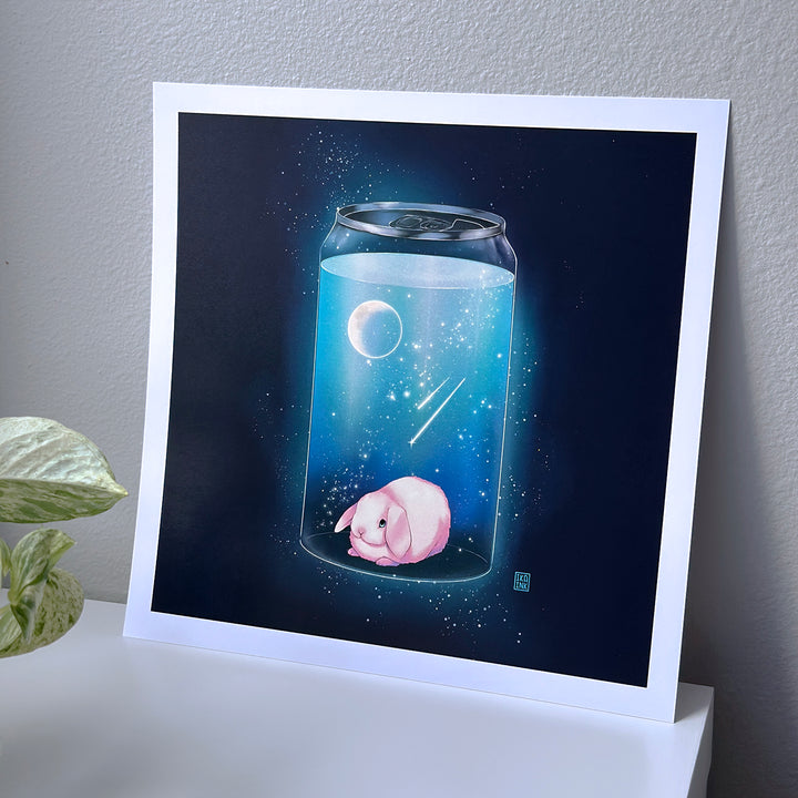 Shooting Star Soda Bunny Art Print