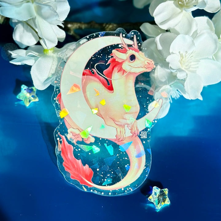 Lunar Dragon Transparent Vinyl Sticker