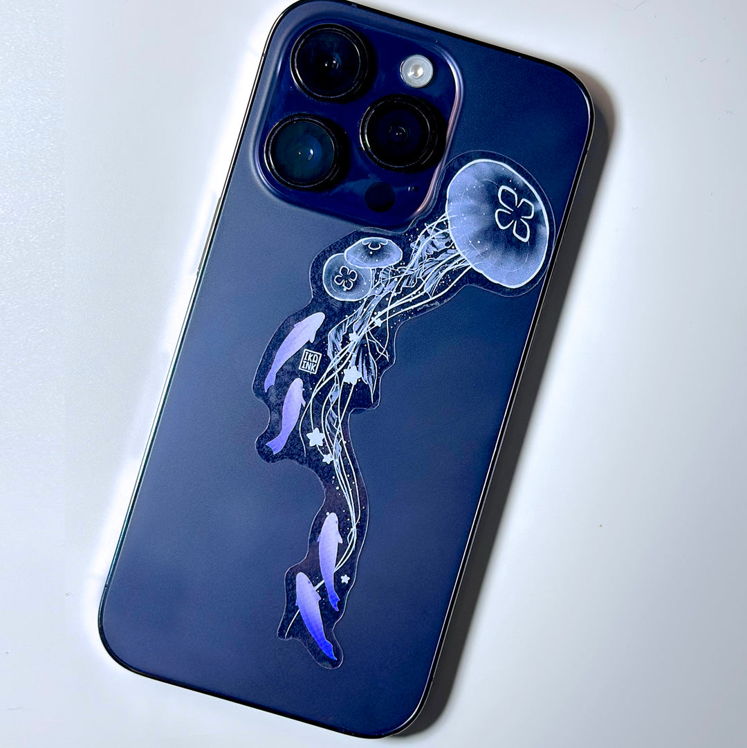 Jellyfish Transparent Vinyl Sticker