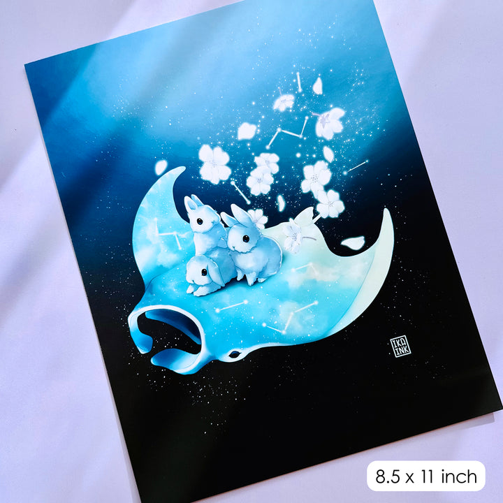 Manta Ray Bunnies Art Print