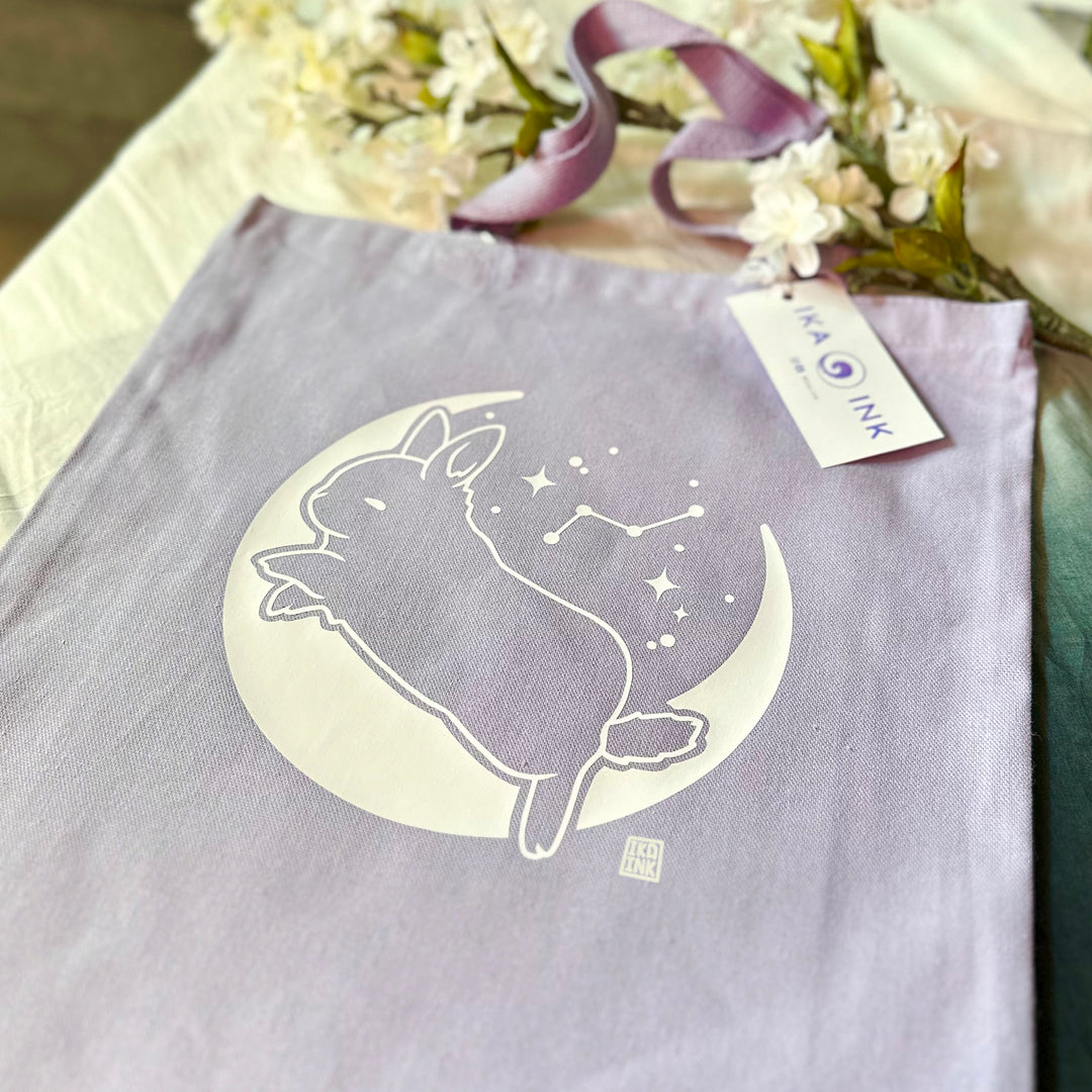 Dancing Moon Bunny Tote Bag