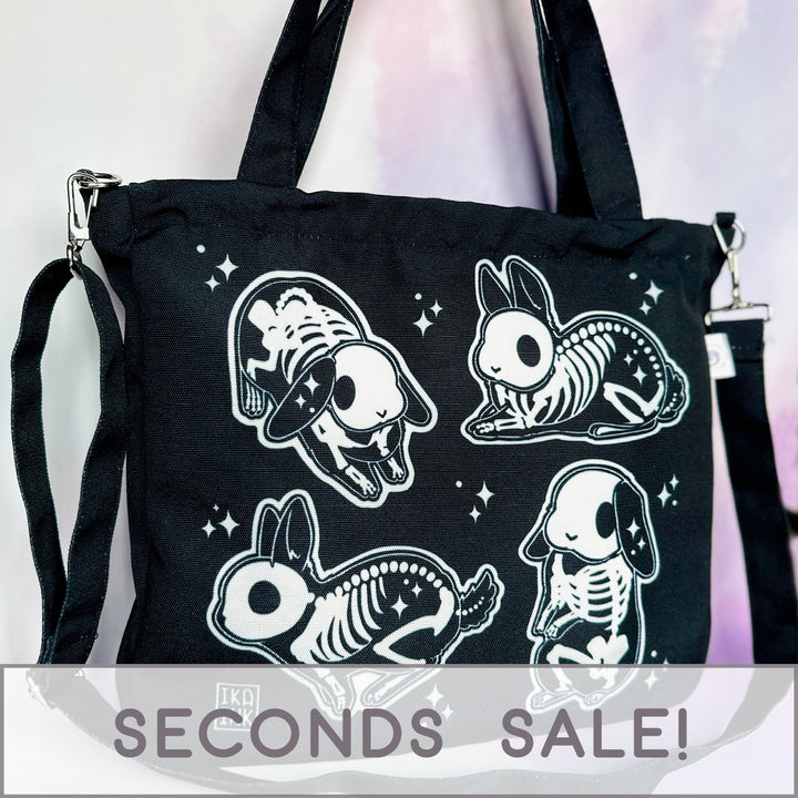 Skelebuns Crossbody Bag with Zipper and Pockets - Seconds