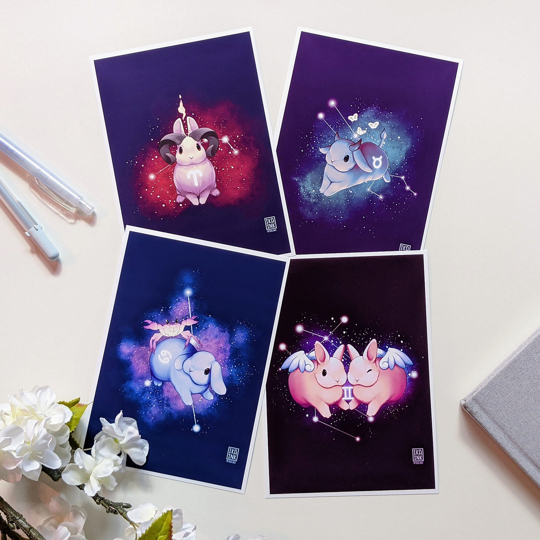 Zodiac Bunny Art Prints