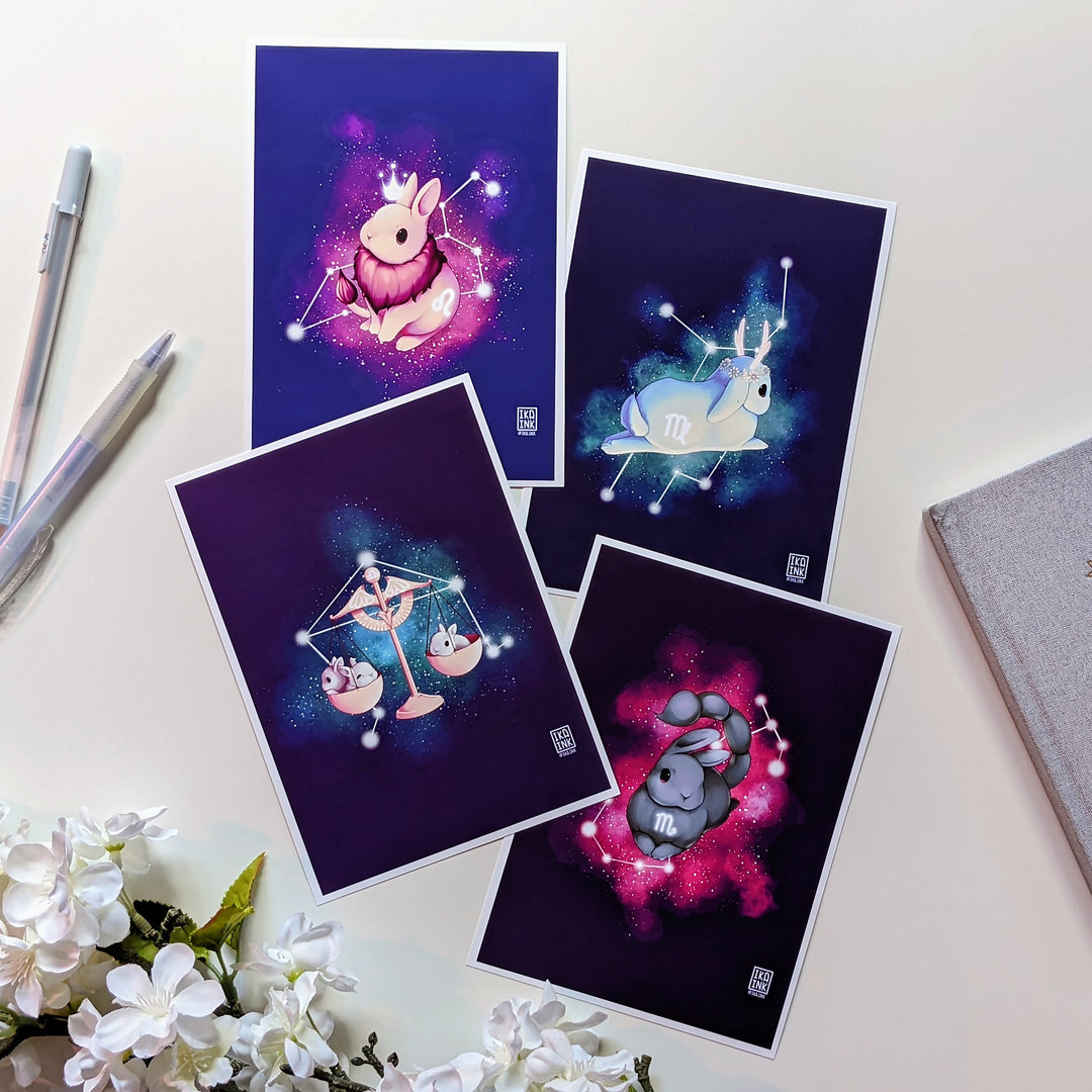 Zodiac Bunny Art Prints