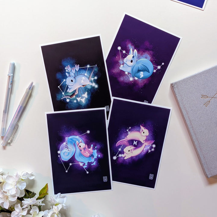 Zodiac Bunny Art Prints