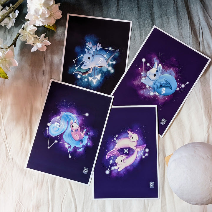 Zodiac Bunny Art Prints