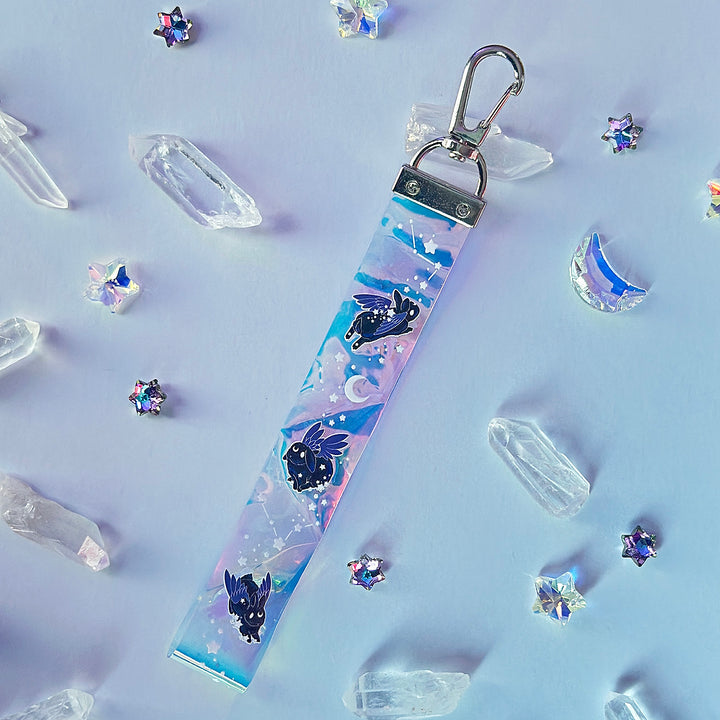 Star Chaser Bunny Holographic Wrist Lanyard - Black