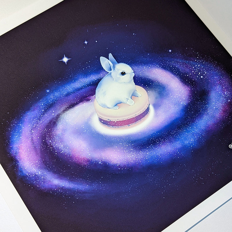 Milky Way Macaron Bunny Art Print