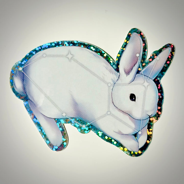 Lepus Rabbit Constellation Glitter Vinyl Sticker