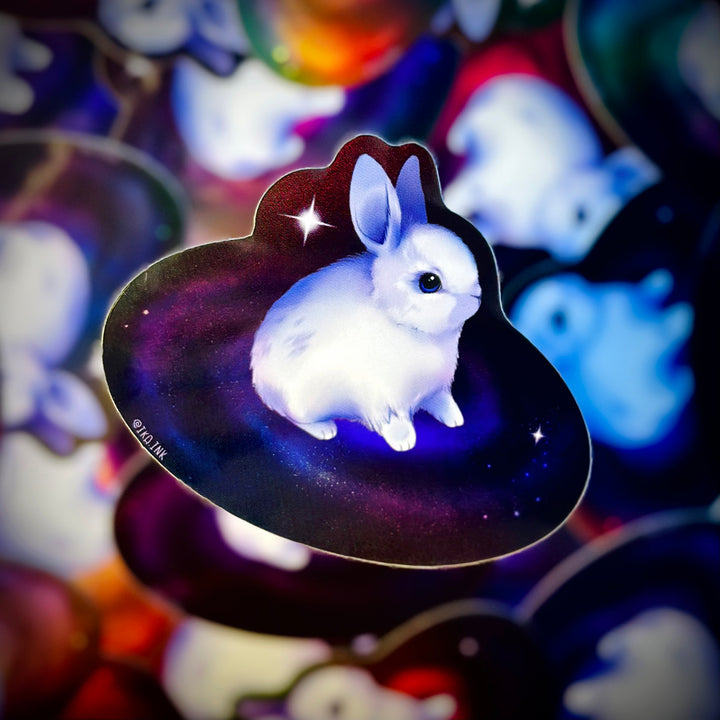 Milky Way Bunny Holographic Vinyl Sticker