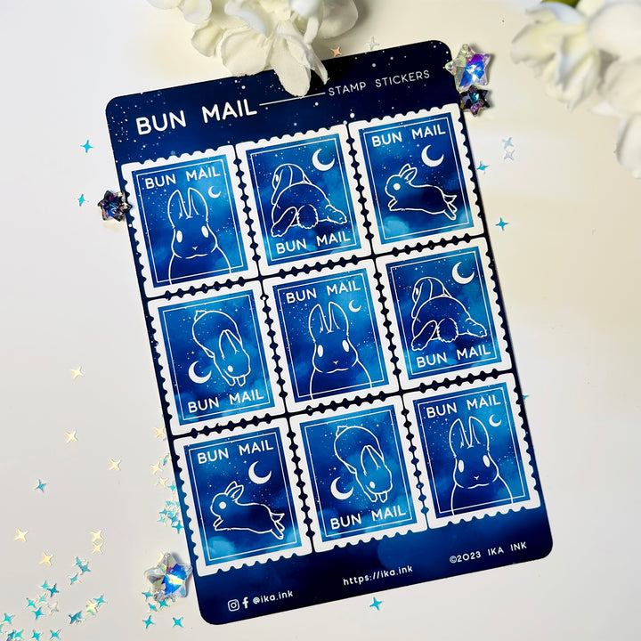Celestial Bun Mail Stamp Sticker Sheet