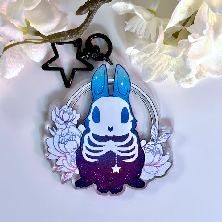 Morning and Evening Star Bunny Charm Reversible Keychain