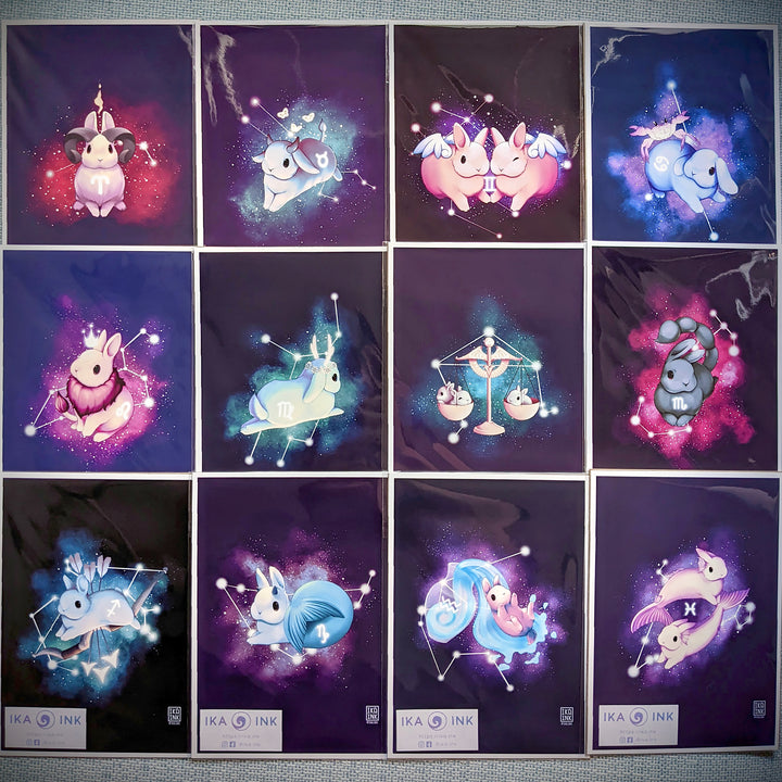 Zodiac Bunny Art Prints